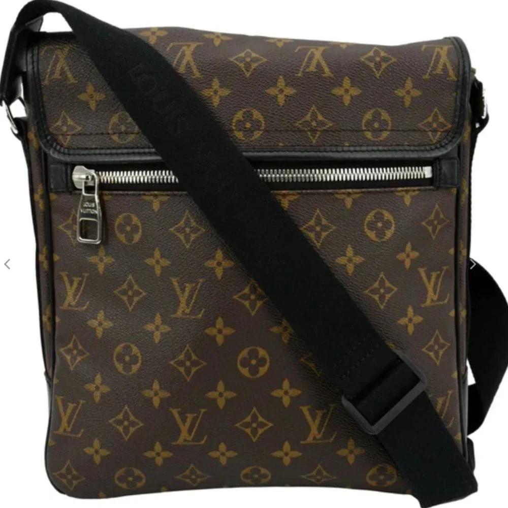 New Auc Louis Vuitton Monogram Macassar Canvas Bass MM Messenger/crossbody Bag